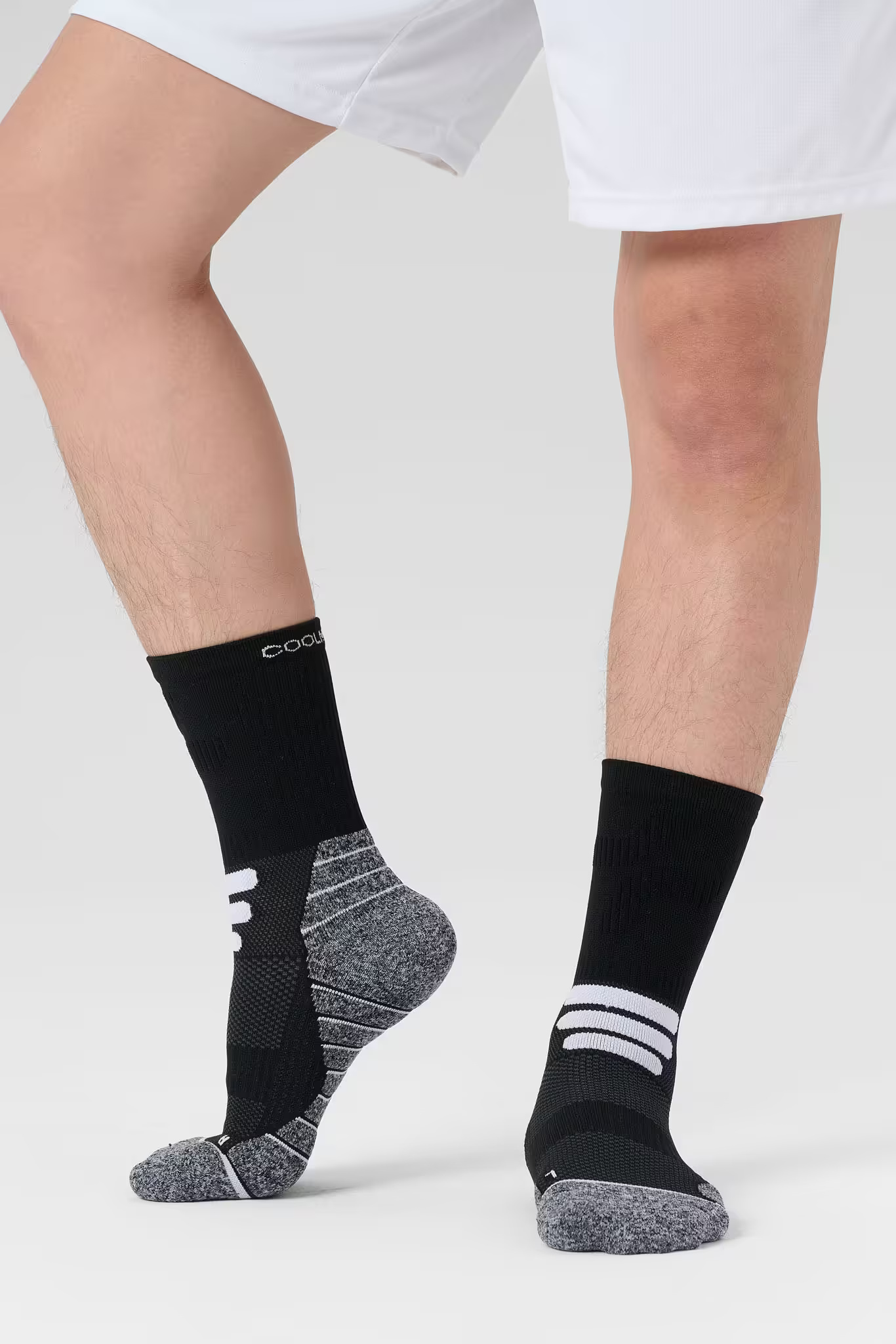 Tất Pickleball Nam Cổ Trung Court Black